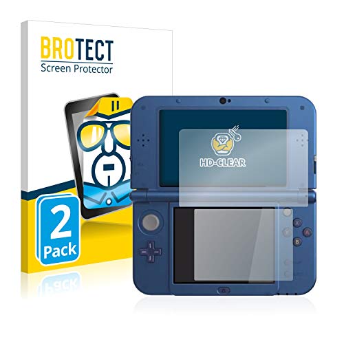 BROTECT Protector Pantalla Compatible con Nintendo New 3DS XL Protector Transparente (2 Unidades) Anti-Huellas