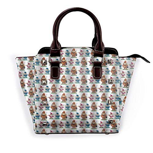 BROWCIN Funky Gnome Pattern of Fairy Tale Elf ilustraciones sobre un fondo liso Desmontable Moda Tendencia Bolso de las señoras Bolso de hombro BROWCIN Funky Gnome Pattern of Fairy Tale Elf ilustraciones sobre un fondo liso Desmontable Moda Tendencia Bolso de las señoras Bolso de hombro