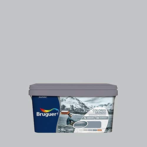 BRUGUER Pintura PLÁSTICA Colores Mundo ESCANDINAVIA Gris Suave 4 L, Negro, 4 litros