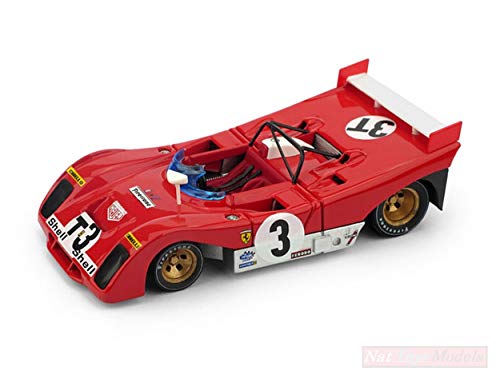 BRUMM BM0261BT Ferrari 312 N.3T Test Car Targa Florio 1972 MERZARIO-MUNARI 1:43