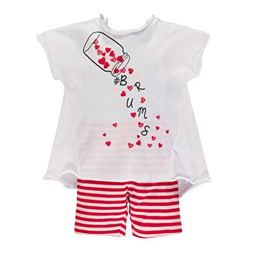 Brums Compl.2pz:t-Shirt Jersey M/m + Ciclista Conjunto de Ropa, Multicolor (Bianco/Fucsia 01 906), 74 (Talla del Fabricante: 9M) para Bebés