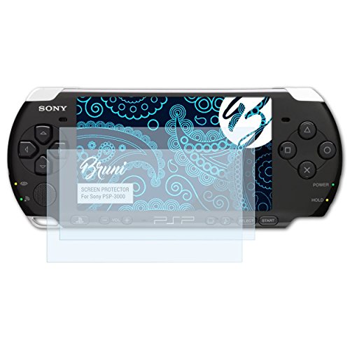 Bruni Película Protectora compatible con Sony PSP-3000 Protector Película, claro Lámina Protectora (2X)