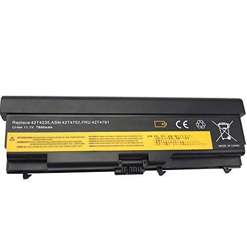 BTMKS - Batería de 9 celdas, 7800 mAh, para portátil Lenovo IBM Thinkpad Sl410, Sl410k, Sl510, T410i, T420, T510, T510i, T520, E40, E50, E420, E425, E520, E525, L410, L412, L420, L510, W510 y 42T4235