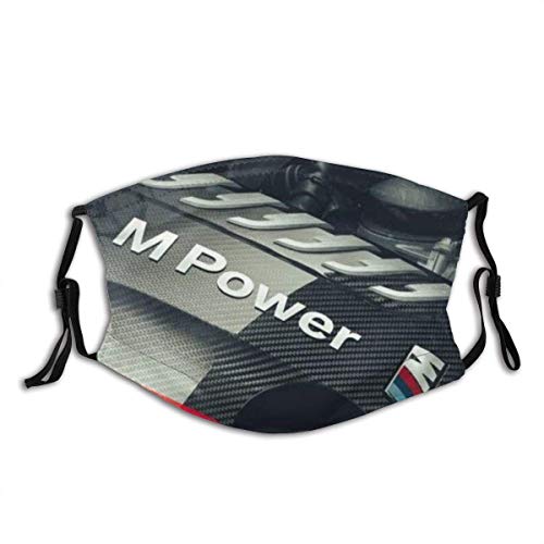 Bufanda de Boca Bufanda de Cara B-M-W M Sports Car Series Power Logo (14) Balaclava Unisex Lavable y Reutilizable Bandanas bucales con 2 filtros