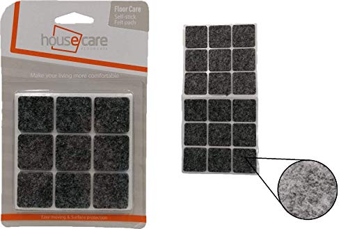 BULLYCAN - Pack 180 fieltros autoadhesivos protectores de suelo cuadrado, tamaño 25 x 25 mm, color gris BULLYCAN - Pack 180 fieltros autoadhesivos protectores de suelo cuadrado, tamaño 25 x 25 mm, color gris