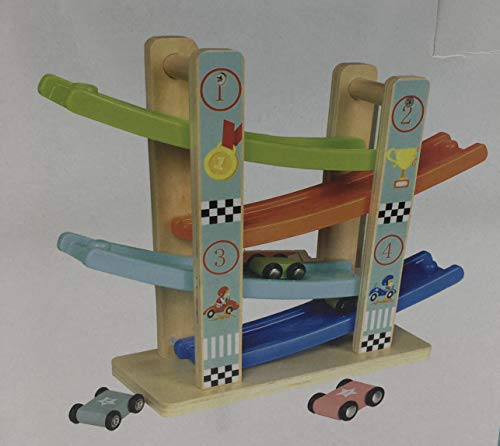 Bullycan Parking de Madera con Cuatro Rampas y 4 Coches de Colores Bullycan Parking de Madera con Cuatro Rampas y 4 Coches de Colores
