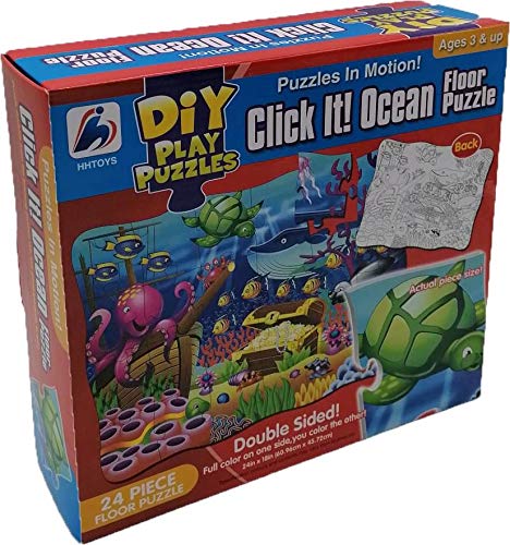 BULLYCAN - Puzzle Rompecabezas Infantil de Suelo a Color 2 en 1, Monta y Pinta, 24 Piezas de Animales Marinos 60 x 46 cm. BULLYCAN - Puzzle Rompecabezas Infantil de Suelo a Color 2 en 1, Monta y Pinta, 24 Piezas de Animales Marinos 60 x 46 cm.