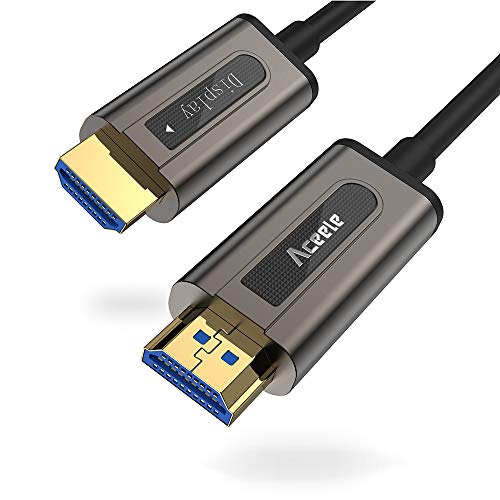 Cable de Fibra óptica Aceele HDMI, Fibra óptica 16FT / 5M 4K @ 60Hz 4: 4: 4 Soporta Cable HDMI V2.0 de Alta Velocidad 18 GB/s para la Caja de TV Roku, Xbox One X, PS4 y Nintendo