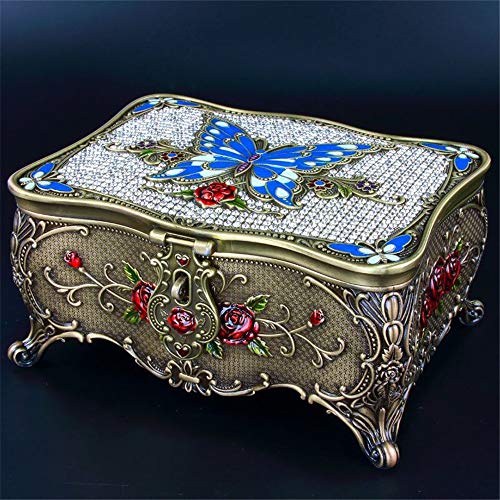 Caja de almacenamiento de la joyería Joyero de dama Caja de joyería de época Boutique Metal Retro Rosa Conjunto Restauración de barrena Forma antigua Con caja de espejo Decoración Almacenamiento Almac Caja de almacenamiento de la joyería Joyero de dama Caja de joyería de época Boutique Metal Retro Rosa Conjunto Restauración de barrena Forma antigua Con caja de espejo Decoración Almacenamiento Almac
