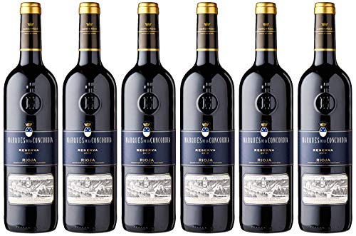 Caja de Marqués de la Concordia Reserva D.O Rioja Vino tinto - 6 botellas x 750 ml. - 4500 ml