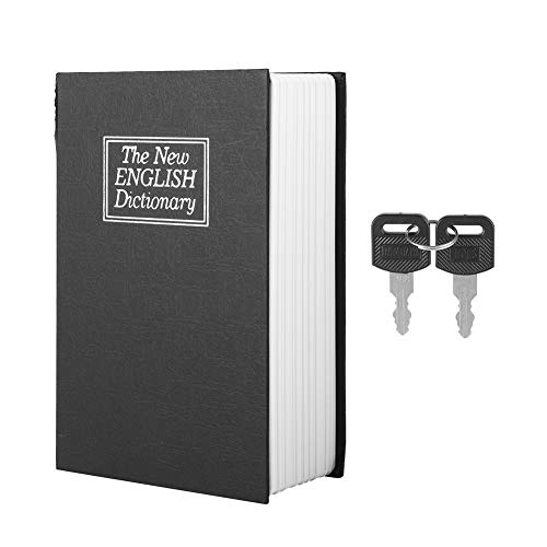 Caja fuerte de libro con cerradura de llave, caja secreta de diccionario secreto de libro secreto en inglés Caja de almacenamiento de colección segura de joyas de libro para dinero privado, joyas, car