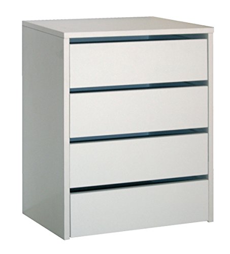 Cajonera de armario color blanco brillo, 4 cajones, mueble auxiliar para almacenamiento extra. 61cm altura x 46cm ancho x 45cm fondo Cajonera de armario color blanco brillo, 4 cajones, mueble auxiliar para almacenamiento extra. 61cm altura x 46cm ancho x 45cm fondo