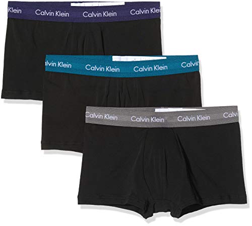 Calvin Klein 3p Low Rise Trunk Bóxer, Negro (B/Astral Aura/Corsair/Grey Smoke Szm), M (Pack de 3) para Hombre