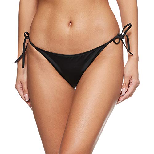 Calvin Klein Cheeky String Side Tie Parte de Arriba de Bikini, Negro (PVH Black BEH), (Talla del Fabricante: X-Small) para Mujer