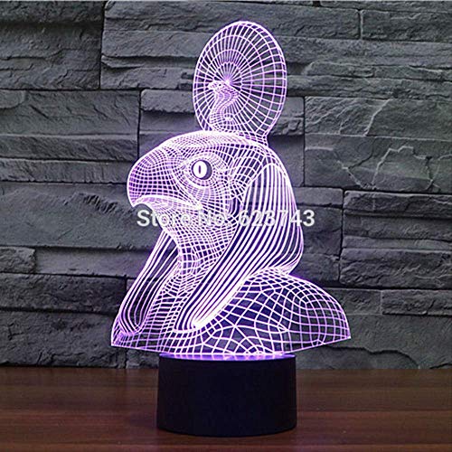 Cambio de color Egipto Faraón Cobra 3d Acrílico Serpiente Luz de noche con lámpara de mesa Usb de Lamparas 3d Led