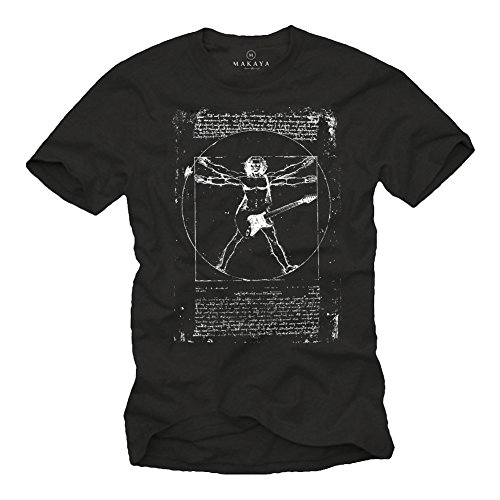 Camiseta con Guitarra Electrica DA Vinci Rock Hombre Negro M Camiseta con Guitarra Electrica DA Vinci Rock Hombre Negro M