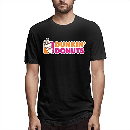 Camiseta con Logotipo de Dunkin Donuts para Hombre, Cuello de Manga Corta, Cuello, Verano, Deporte, Comodidad, Camisetas para Hombre de Talla Grande
