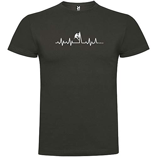 Camiseta Montañismo Climbing Heartbeat Manga Corta Hombre Plomo S
