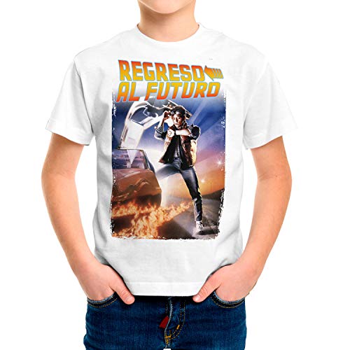 Camiseta Niño Cine Regreso al Futuro I (Blanco, 9 años)