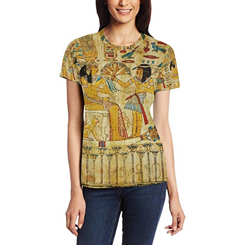 Camiseta para Mujeres niñas papiro Egipcio Antiguo Manga Corta
