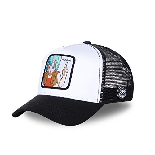 Capslab - Gorra de béisbol, de camionero, de Dragon Ball Z Bulma (Blanc/Noir) Talla única