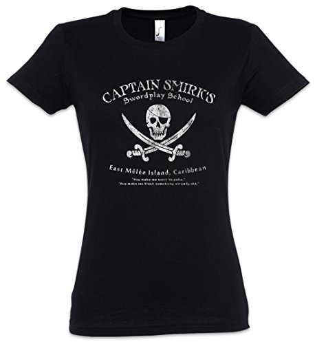 Captain SMIRK'S Swordplay School Mujer Girlie Women T-Shirt – The Game Secret Caribbean of Monkey Insel East Island Tamaños XS – 2XL