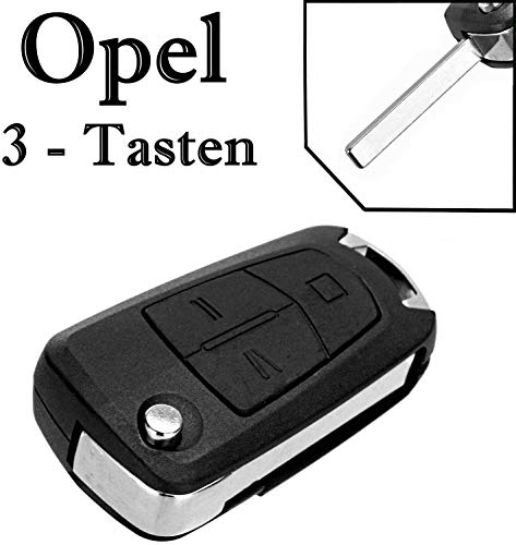 Carcasa para llave de Opel con mando a distancia, plegable, 3 botones, KS02, Astra H, Corsa D, Meriva, Signum, Vectra C, Zafira B Carcasa para llave de Opel con mando a distancia, plegable, 3 botones, KS02, Astra H, Corsa D, Meriva, Signum, Vectra C, Zafira B