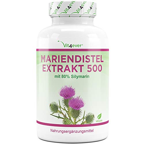 Cardo Mariano - 180 cápsulas con 500 mg de extracto cada una - 80% de contenido de silimarina - Suministro para 6 meses - Altamente dosificado - Vegano Cardo Mariano - 180 cápsulas con 500 mg de extracto cada una - 80% de contenido de silimarina - Suministro para 6 meses - Altamente dosificado - Vegano