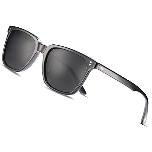 Carfia Gafas de Sol Hombre Mujer Polarizadas UV400 Protección Retro Acetato Marco Conducción Glasses
