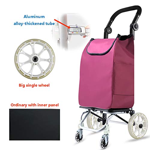 Carrito de compras Cubierta De Tela Extraíble Y Lavable Material Resistente Al Desgaste Y Resistente Al Desgaste Carrito De Plomo Pequeño, Rueda De Goma De Acero Inoxidable Carrera De Escalada De La E