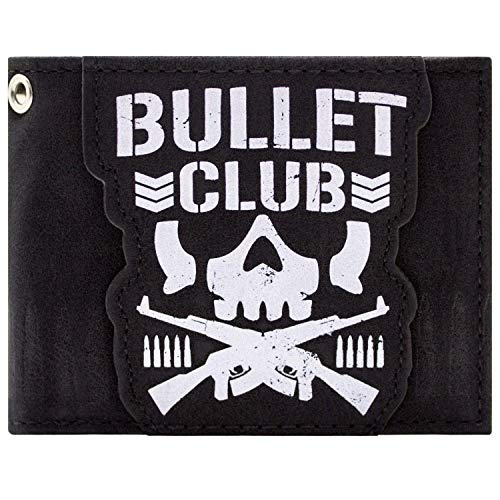 Cartera de Bullet Club Logotipo del cráneo del grupo japonés de lucha Negro