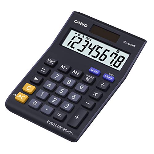 Casio MS-8VERII - Calculadora sobremesa, 31.7 x 103 x 145 mm, color azul marino Casio MS-8VERII - Calculadora sobremesa, 31.7 x 103 x 145 mm, color azul marino