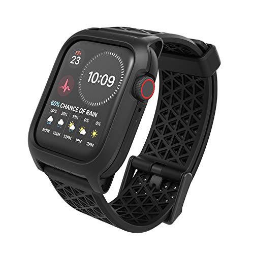 Catalyst Estuche para Apple Watch Series 5 y Series 4 44 mm,Hebilla, Resistente a caídas de1.2m, Compatible con ECG y EKG, Correa Deportiva, Transpirable, Resistente, para Apple Watch Case, Black