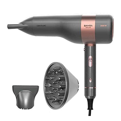 Cecotec 04225 Secador de pelo Bamba IoniCare 6000 RockStar Vision, motor Digital Brushless, 2000 W, 5 ajustes de temperatura, color gris