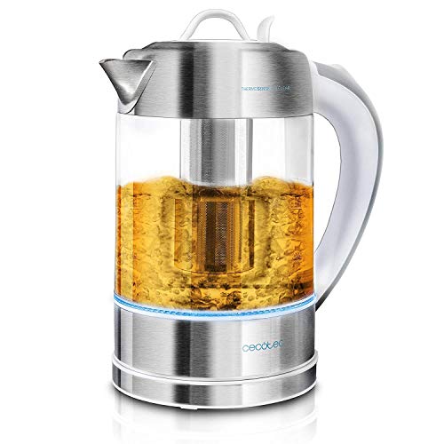 Cecotec Hervidor de Agua Eléctrico ThermoSense 370 Clear. 1,7 litros, Libre de BPA, 2200 W de Potencia, Base 360º, Filtro Antical Desmontable, Doble Sistema de Seguridad, Acero Inoxidable Cecotec Hervidor de Agua Eléctrico ThermoSense 370 Clear. 1,7 litros, Libre de BPA, 2200 W de Potencia, Base 360º, Filtro Antical Desmontable, Doble Sistema de Seguridad, Acero Inoxidable