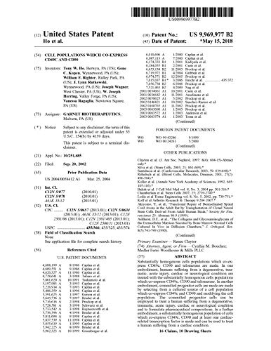 Cell populations which co-express CD49c and CD90: United States Patent 9969977 (English Edition)