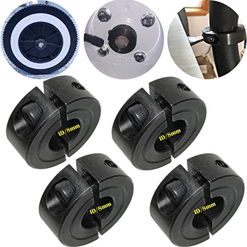 CESFONJER 4 piezas de collar de sujeción de acero dulce de metal 45H,revestimiento de óxido negro,abrazadera doble partida de 8 mm de diámetro con tornillo de fijación (llave hexagonal de 2 piezas) CESFONJER 4 piezas de collar de sujeción de acero dulce de metal 45H,revestimiento de óxido negro,abrazadera doble partida de 8 mm de diámetro con tornillo de fijación (llave hexagonal de 2 piezas)