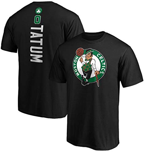 CHANGRAN # 0 Tatum Boston Celtics Negro de Manga Corta Camiseta de Baloncesto Deportes Camisa, Casual Running Ropa de la Aptitud para Adultos y niños,M