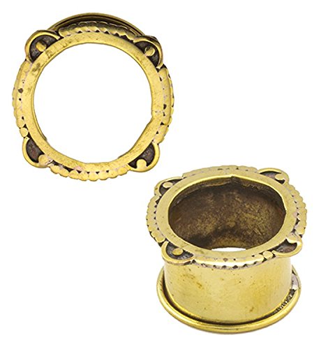 Chic-net de instrumentos de túnel puntos punto oro níquel antiguo arco serie Plug Expander joyas de latón Talla:12 mm