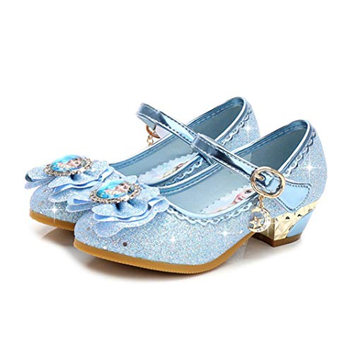 Chicas Zapatos de tacón Alto Primavera y otoño niñas Princesa Zapatos de Nieve Hielo Zapatos de Nieve cómodos Zapatos de Princesa pedrería niñas Zapatos Solteros