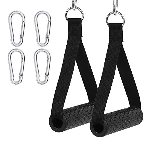 CHIFOOM 2PCS Mango de Resistencia para Ejercicios, 4PCS Mosquetón, Nylon Cuerda Tríceps Manija, Mango de Espuma, Fitness para Yoga, Gimnasio, Equipo de Entrenamiento a Atleta, Instructor de Fitness CHIFOOM 2PCS Mango de Resistencia para Ejercicios, 4PCS Mosquetón, Nylon Cuerda Tríceps Manija, Mango de Espuma, Fitness para Yoga, Gimnasio, Equipo de Entrenamiento a Atleta, Instructor de Fitness