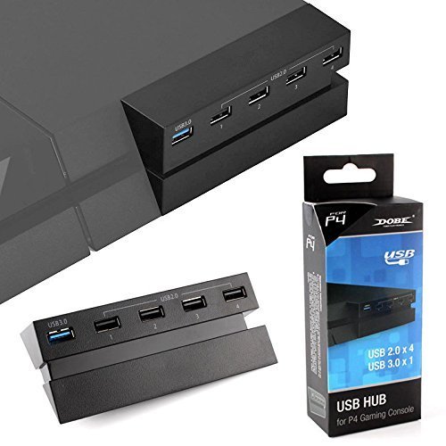 Childhood 5 puertos de alta velocidad USB 2.0 / 3.0 Extender Splitter adaptador convertidor Hub para Sony Playstation PS4