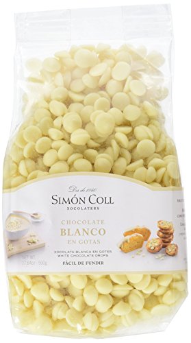 Chocolates Simón Coll - Gotas de Chocolate Blanco, 500 g Chocolates Simón Coll - Gotas de Chocolate Blanco, 500 g