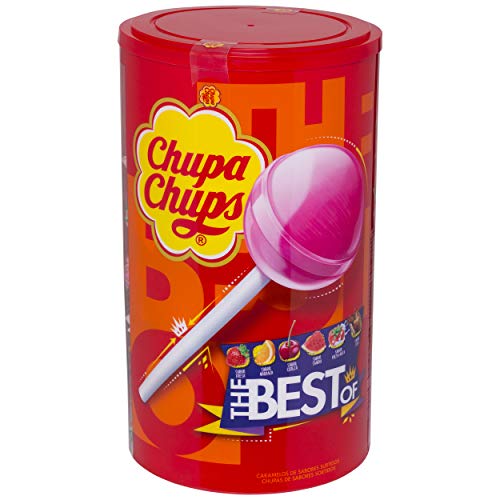 Chupa Chups Original, Caramelo con Palo de Sabores Variados, Tubo Eancode de 100 unidades de 12 gr. (Total 1.200 gr.) Chupa Chups Original, Caramelo con Palo de Sabores Variados, Tubo Eancode de 100 unidades de 12 gr. (Total 1.200 gr.)