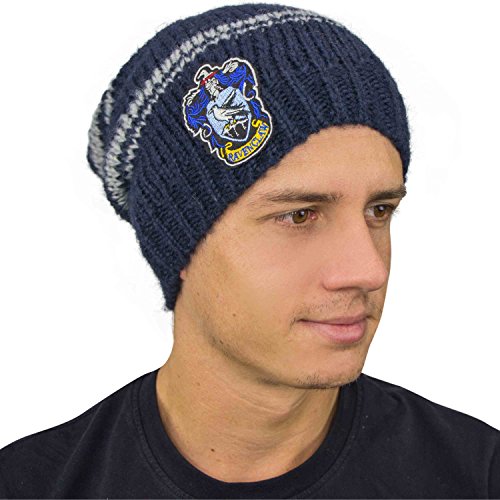 Cinereplicas - Harry Potter - Gorro Caído - Licencia Oficial - Casa Ravenclaw - Azul y Gris