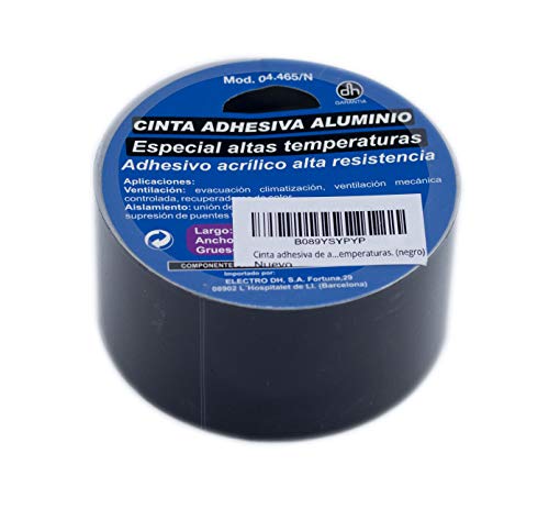 Cinta adhesiva de 10metros. Cinta adhesiva aluminio color negro. Acrílico alta resistencia especial para altas temperaturas. Cinta adhesiva de 10metros. Cinta adhesiva aluminio color negro. Acrílico alta resistencia especial para altas temperaturas.