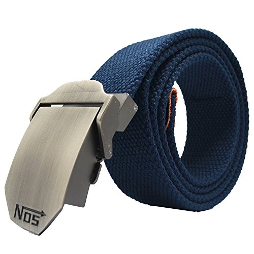 Cinturón de Meta-U, unisex, con correa de lona y hebilla de metal azul azul oscuro talla única