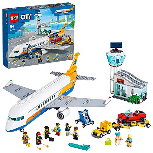 City Airport Avión de Pasajeros, Terminal y Camión Set de Juego para Niños 6+, multicolor (Lego ES 60262)