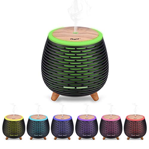 Ckeyin Humidificador Electrico，Humidificador Aceites Esenciales，Silencio, Lámpara de 7 Colores, 2 Modos de Pulverización, Apagado Automático, Hogar, Dormitorio, Decoración de Interiores