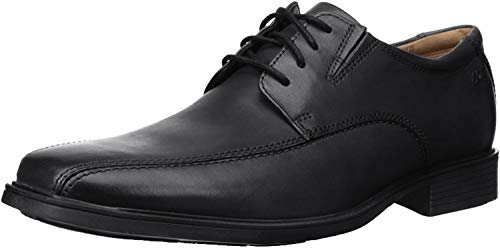 Clarks Tilden Walk, Zapatos de Cordones Derby, Negro (Black Leather-), 41 EU